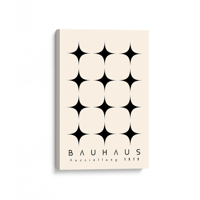 Impression sur toile Minimalist Bauhaus Stars dans un cadre blanc, 48 po x 32 po, H 36 po x l 24 po, Toile tendue