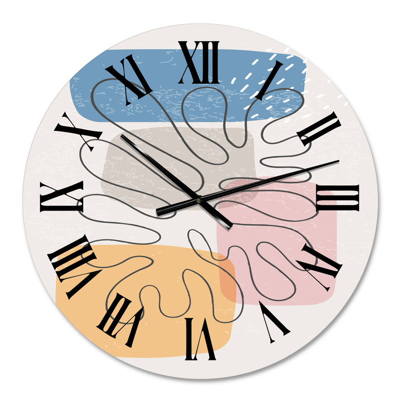 Oversized Minimal Elementary Organic and Geometric Compositions XXXXXXXXIII Wall Clock, Small