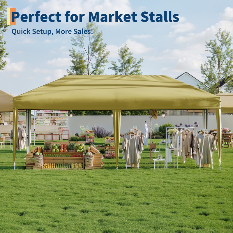 Pop Up Canopy Tent Outdoor Canopy with No Removable Sidewall One-Person Set Up Heavy Duty Commercial Instant Tent Shelter