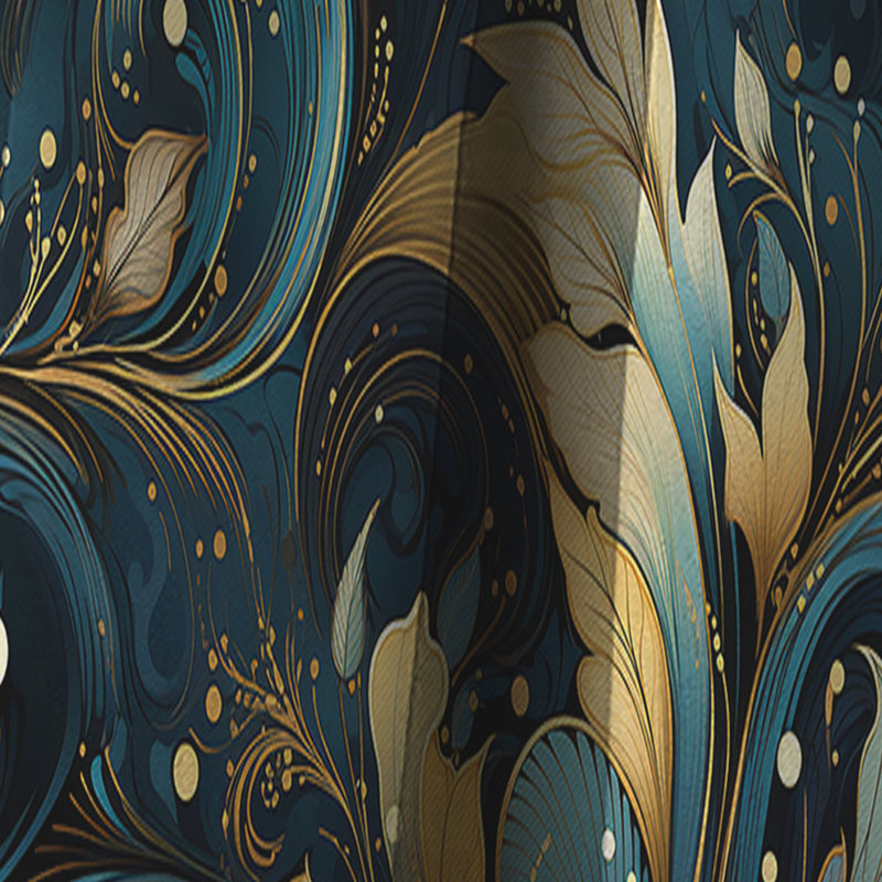 Motif cachemire céleste III - motif floral - rideau occultant - 1 panneau, L 52 po x L 120 po