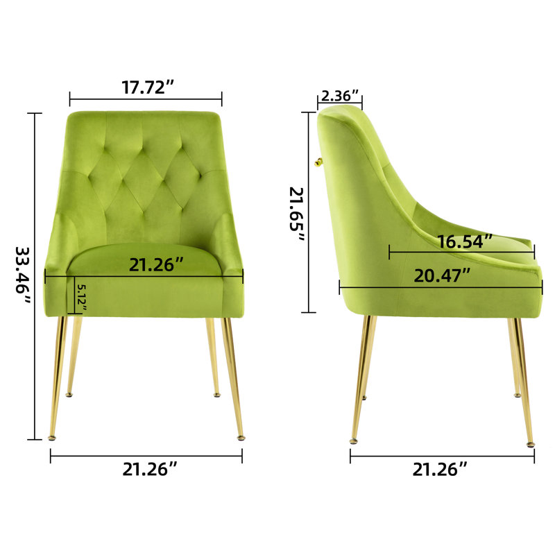 Chaise parsons en velours Julietta, Vert