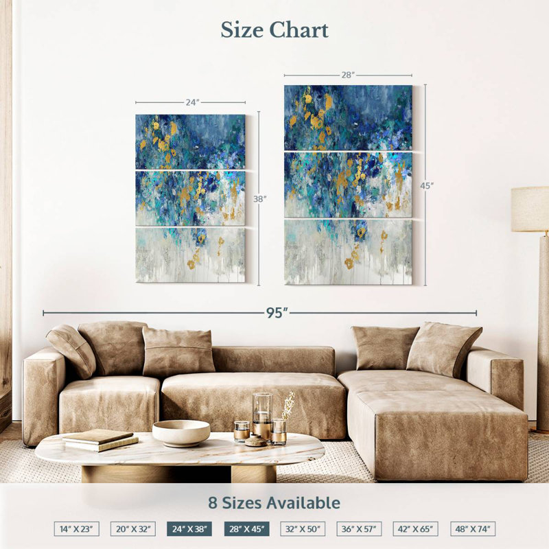 Avery Cascading Blues II, H 38 po x l 24 po