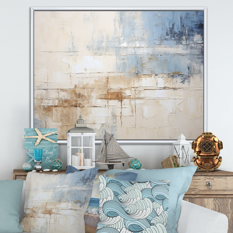 Plourde - Coastal Minimalisme, reproduction d'art sur toile encadrée, H 30 po x l 40 po x P 1,5 po, Cadre flottant blanc