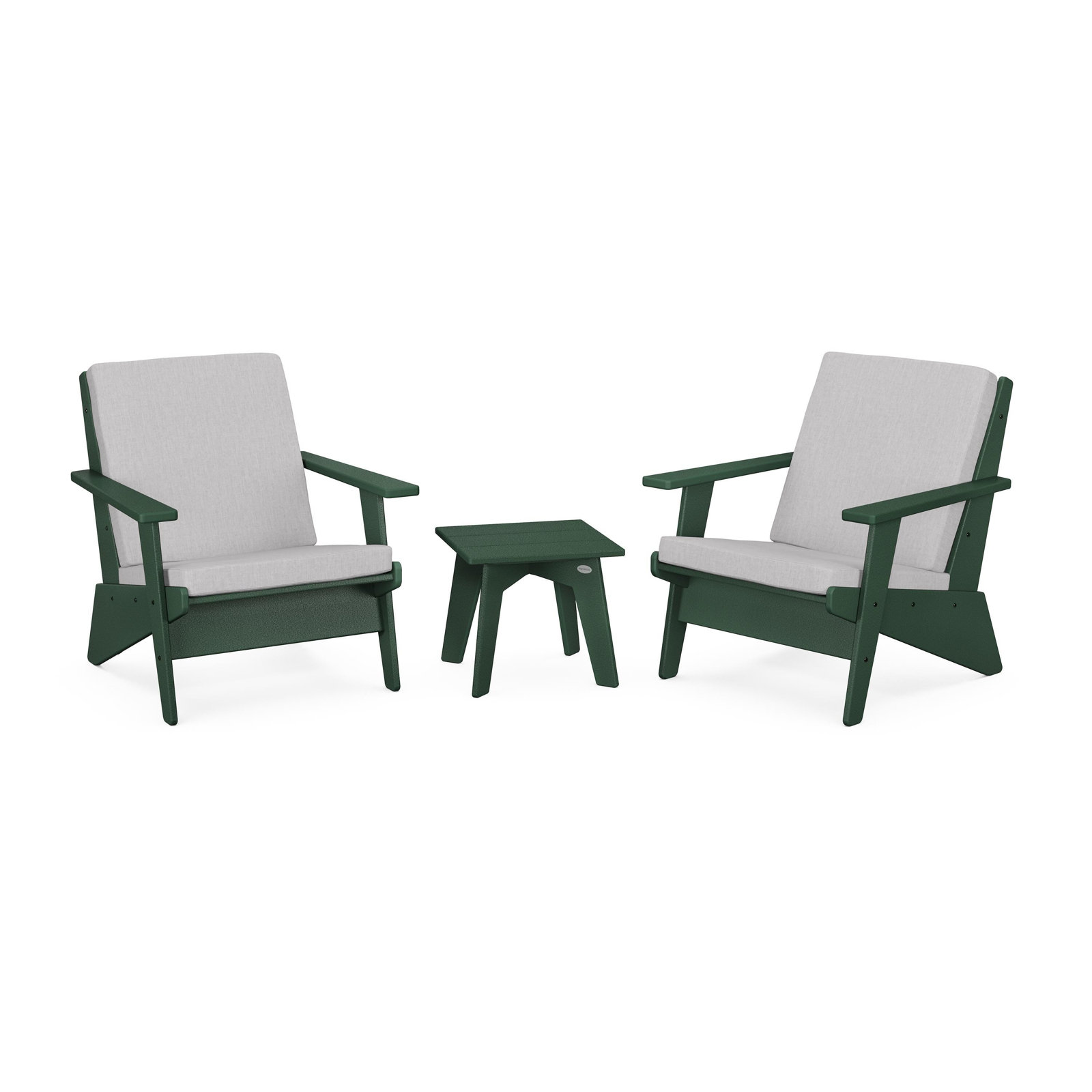 POLYWOOD® Riviera 2-Person Patio Seating Group, Granite, Green