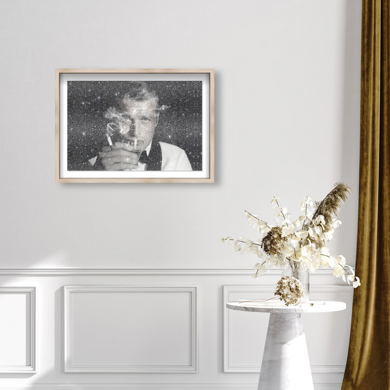 Suave Cocktail Attire Wide Canvas Fashion Print by Oliver Gal, 21.5"H x 31.5"W, Natural Oak Frame