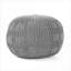 Pouf rond en coton tricoté gris neutre neutre, siège simple supplémentaire pour une décoration minimaliste moderne, 20 po x 20 po x 14 po