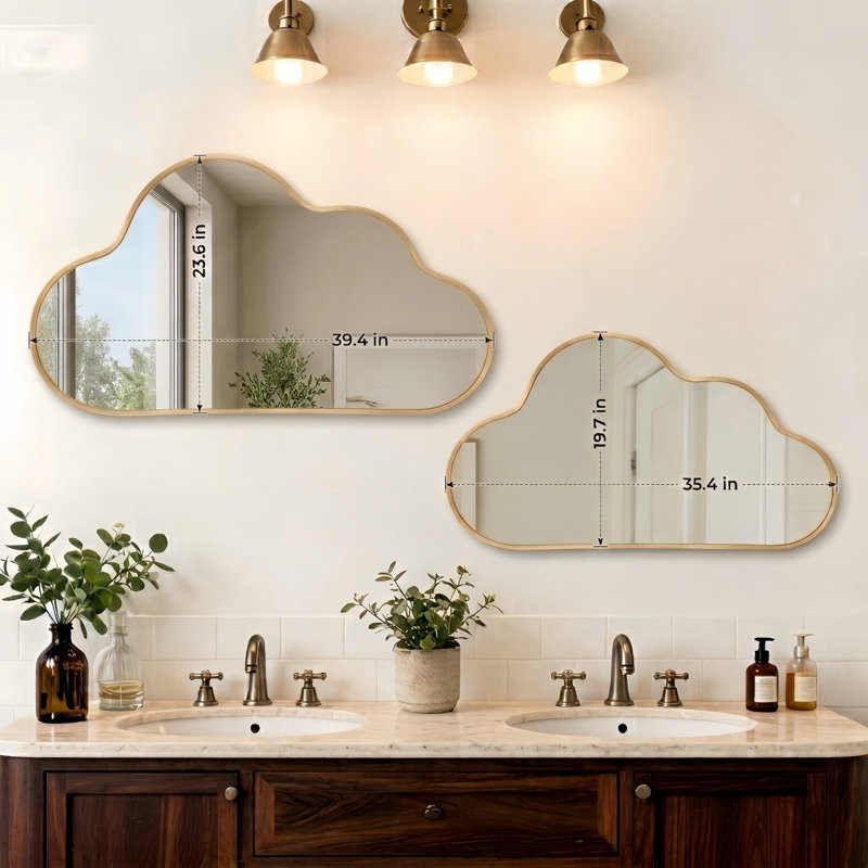 Ensemble de miroirs muraux asymétriques irréguliers, Doré