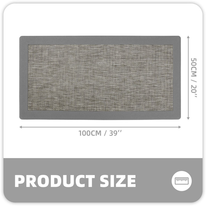 Tapis anti-fatigue Deeana, Tapis de couloir 1 pi 5 po x 3 pi 3 po, Gris clair