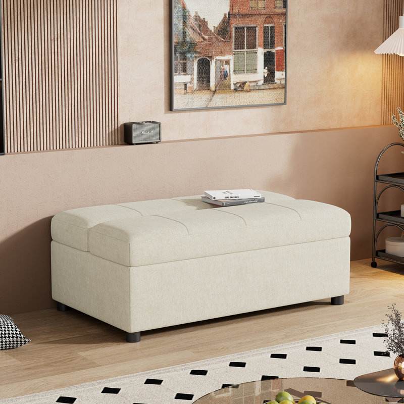 Lit-repose-pieds avec matelas et accoudoirs rembourrés Xara Modern Chenille