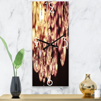 Lustre lumineux avec pendule Chrystak - Horloge murale moderne