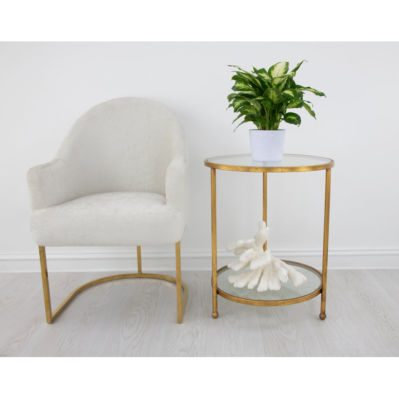 Lilia End Table, Antiqued Gold Leaf