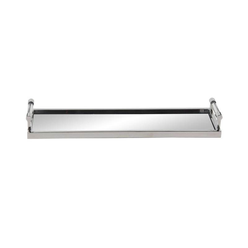 Plateau de meuble-lavabo en acier inoxydable rectangulaire contemporain Ellett, H 3 po x l 28 po x P 8 po