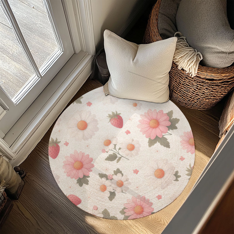 Tapis tressé Sweet Daisy Berries, Rond 5 pi