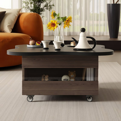 Table basse à plateau relevable moderne avec compartiment caché et tiroir