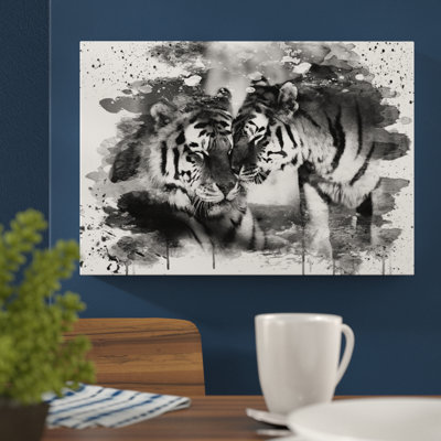 Tigers - Single Picture Frame Rectangle Print on Canvas