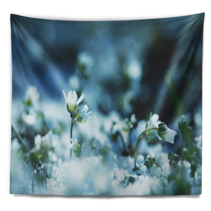 Tapisserie d’arrière-plan floral blanc fleurs, H 68 po x l 80 po