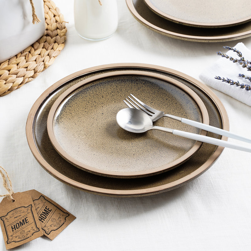 Stone Lain Tina 4-Piece Dinner Plate Set Stoneware, Green