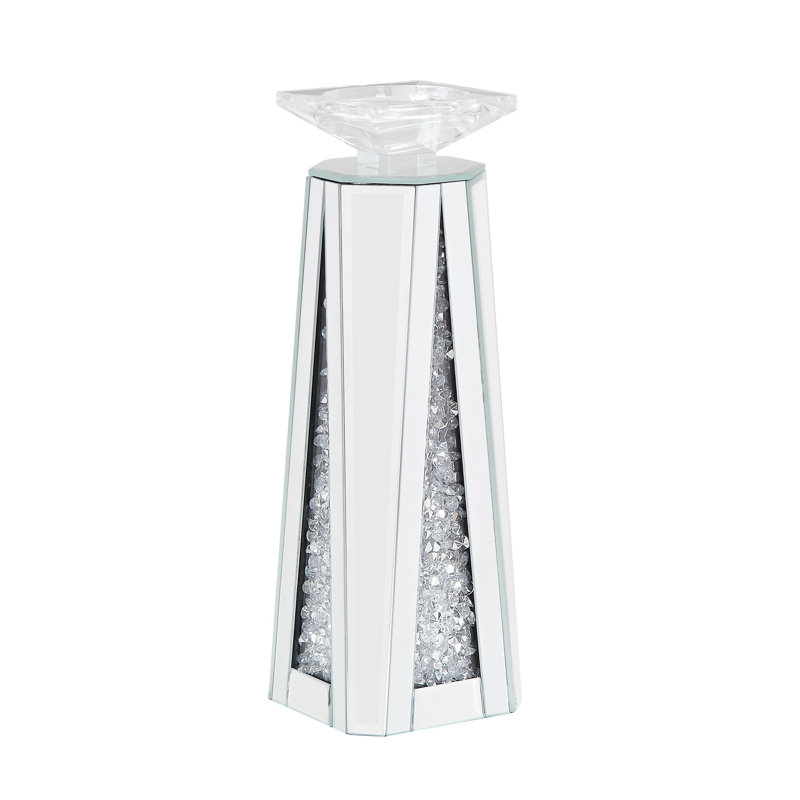 Bougeoir en verre Wasser, H 13 po x l 4 po x P 4 po