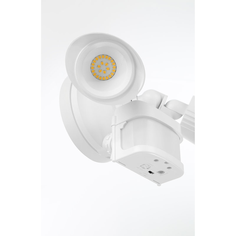 LED Motion Sensored Double Flood Light in White, White
