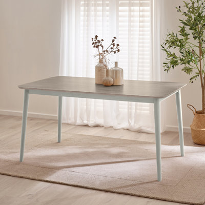 Drea Solid Wood 4 or 6 Seater Dining Table - Traditional Rustic Farmhouse Kitchen Style