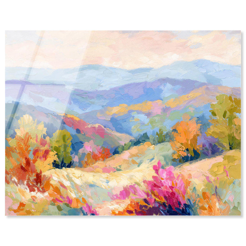 «Valley II», paysage acrylique par Art Remedy, prêt à être accroché, H 30 po x l 36 po