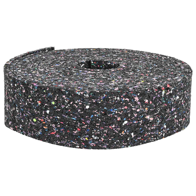 Vidaxl Rubber Roller Black Rubber Office Indoor Round Minimalist Anti-Slip, 0.6cm H x 500cm W x 12cm D