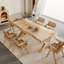 Table de salle à manger Burlywood en bois massif à pieds en X/croisés, forme libre-1982227696