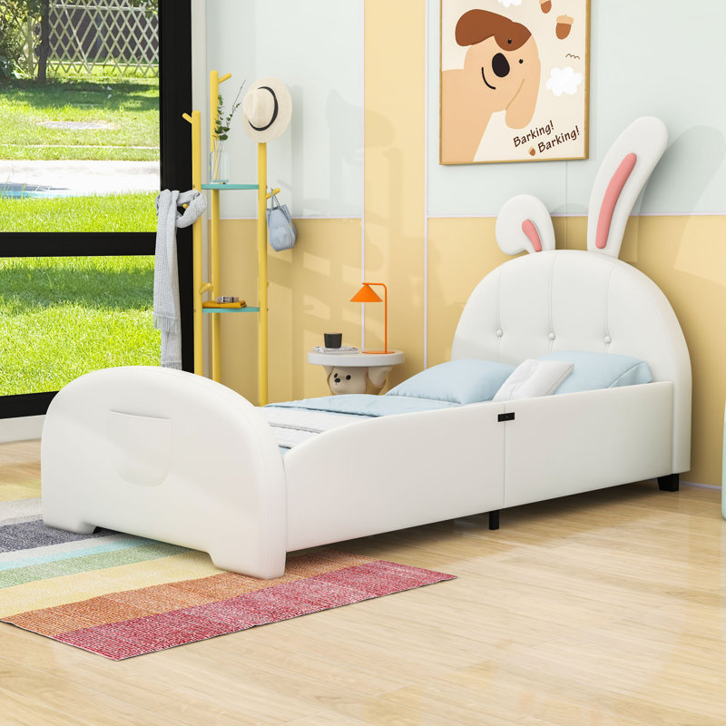 Lit plateforme en cuir Illiyana, Blanc