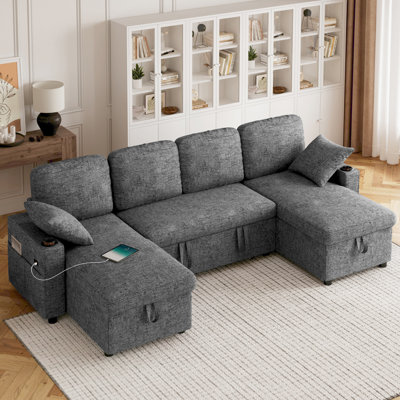 4 Seater Reclining Sofa with Storage