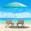 Parasol de plage 6,5 pi avec sac de transport, parasol d'extérieur avec ancre de sable et mécanisme d'inclinaison - bleu