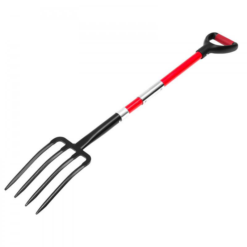 Fourche de jardin 4 dents avec poignée en fibre de verre 45 po