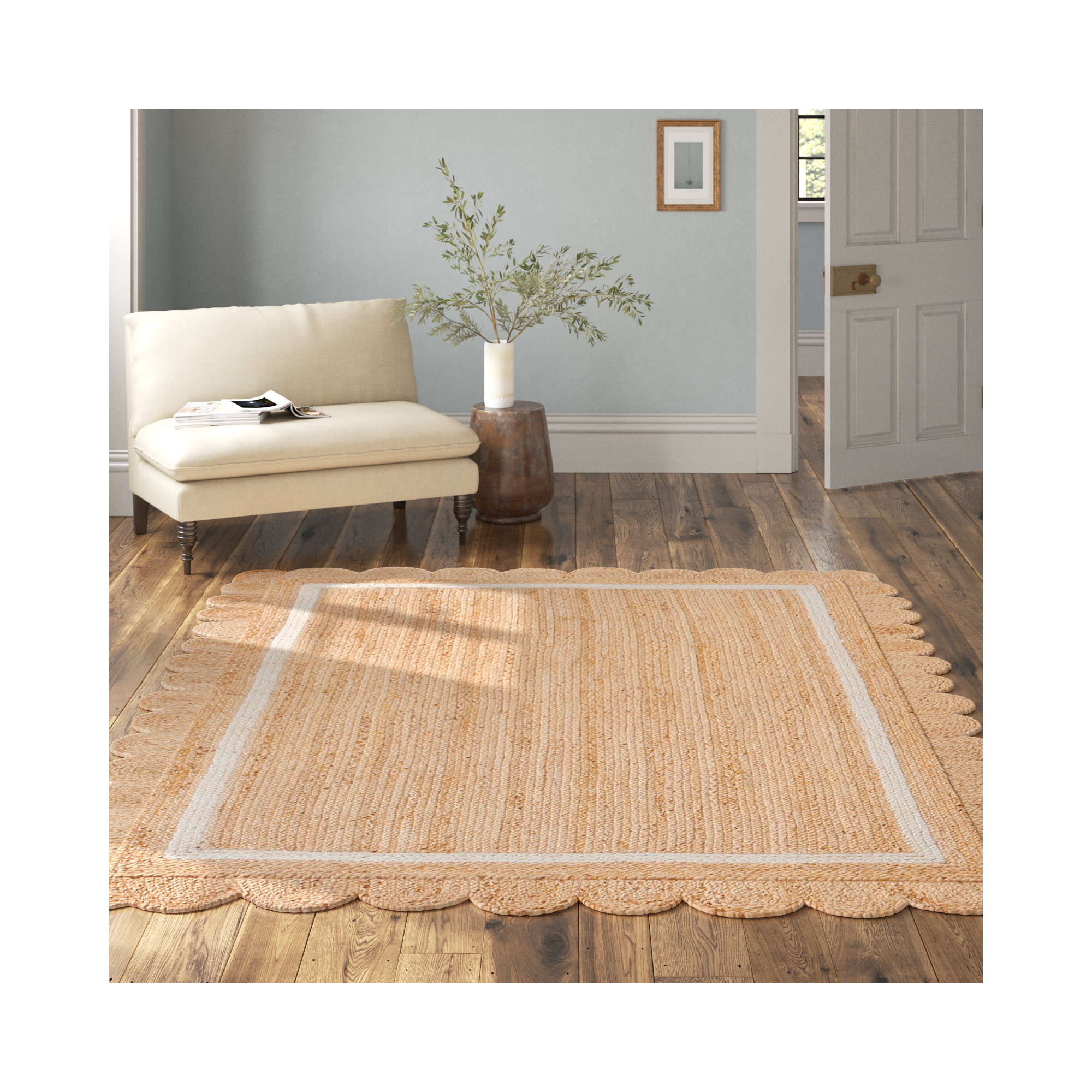 Inaki Jute/Sisal Area Rug, Square 8'