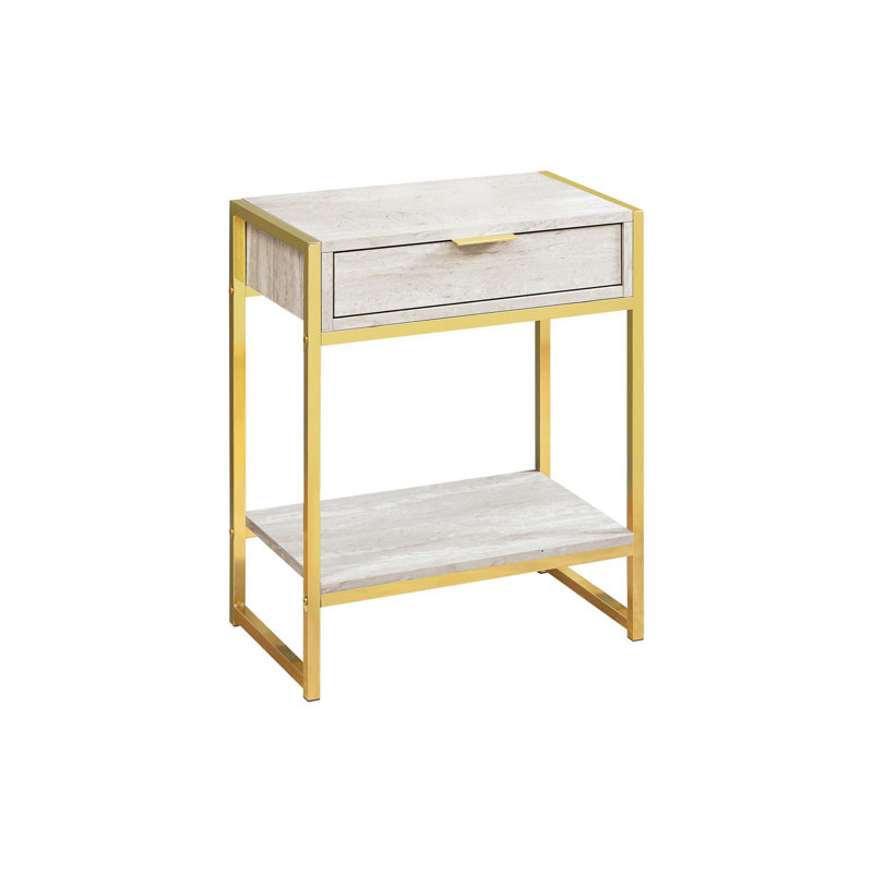 Table d'appoint, table de chevet moderne avec tiroir, petite table de chevet, Beige