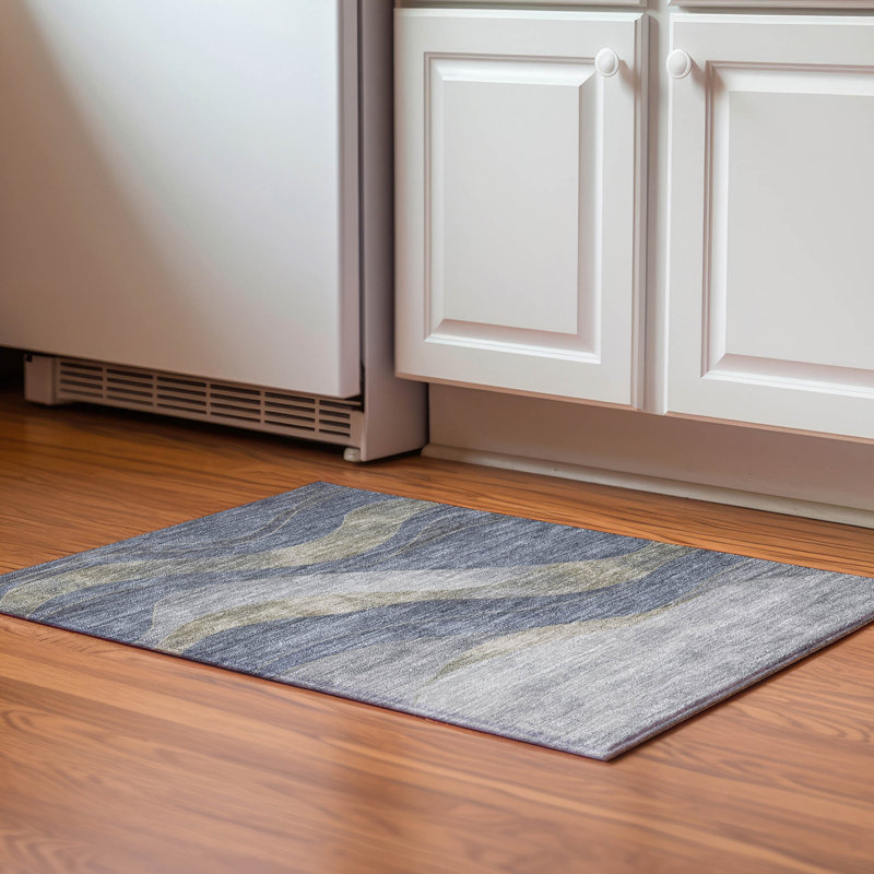Premium Machine Washable Jakiyra AMF1892 Swirls Rug, Rectangle 2'6" x 3'10"