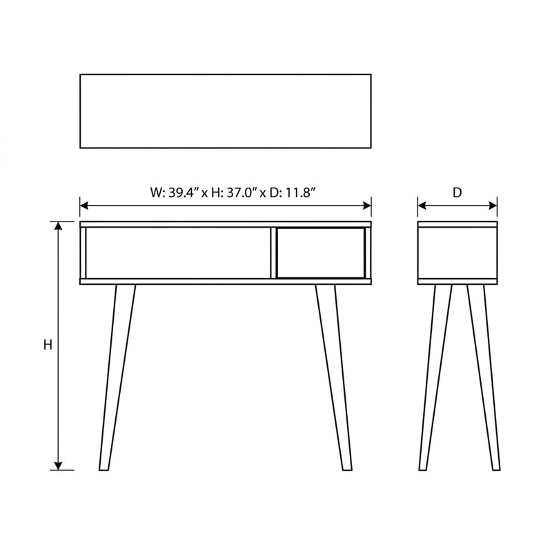 Buffet de 39,4 po de large Alva