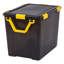 26 gallons Bac de rangement en plastique avec boucles, noir (paquet de 4)