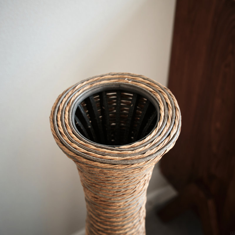 Grand vase de plancher en rotin artificiel de 39 pouces