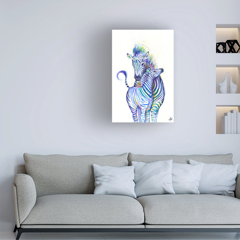 Art sur toile, Marc Allante Z. Zippy Zebras, H 32 po x l 22 po