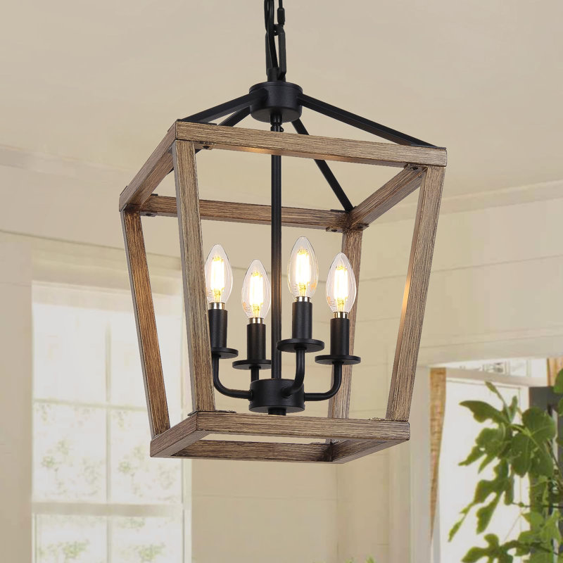 Lustre Ressa, Noir / brun rustique