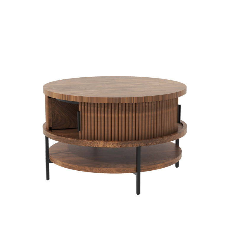 Table basse à plateau rabattable avec rangement