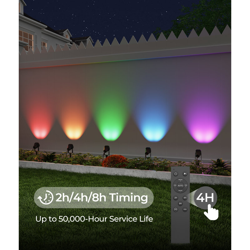 Black Low Voltage RGB Integrated LED Landscape Spotlight