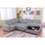 Canapé-lit modulaire rabattable en tissu moelleux de 122 pouces Ports et canapé-lit modulaire rembourré en U surdimensionné confortable avec chaise de rangement, gris clair-1756843252