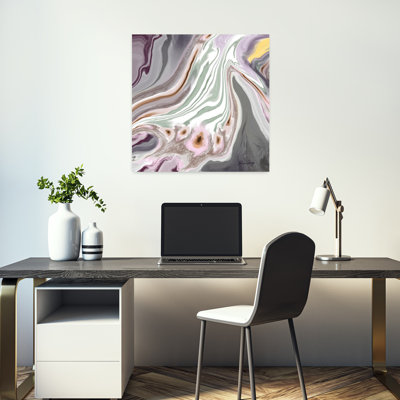 Abstrait mauve, gris, sauge avec accent décoratif abstrait lilas lavande moderne
