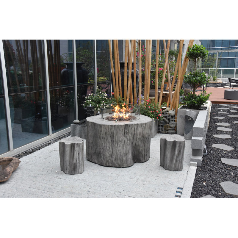 Thilebrook Round Concrete Propane Smokeless Fire Pit