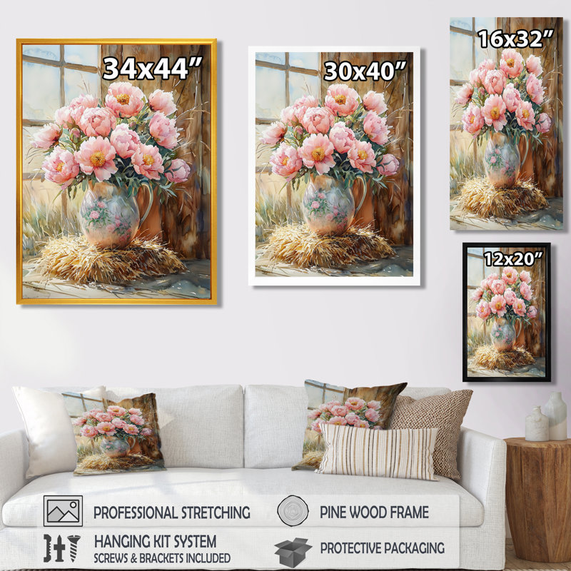 Harvey - Floral Wall Decor, Noir, noir, noir, noir, H 20 po x l 12 po, Reproduction encadrée sans passe-partout
