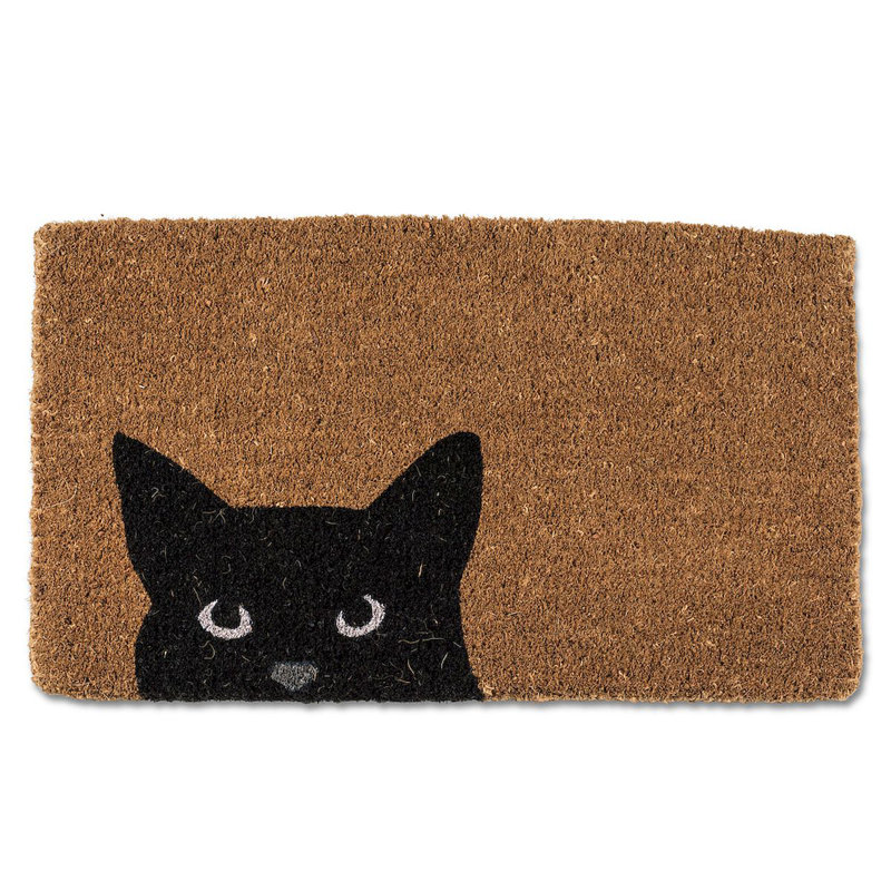 Drevaughn Outdoor Doormat, 1" H x 18" W x 30" L, Dark Brown/Black