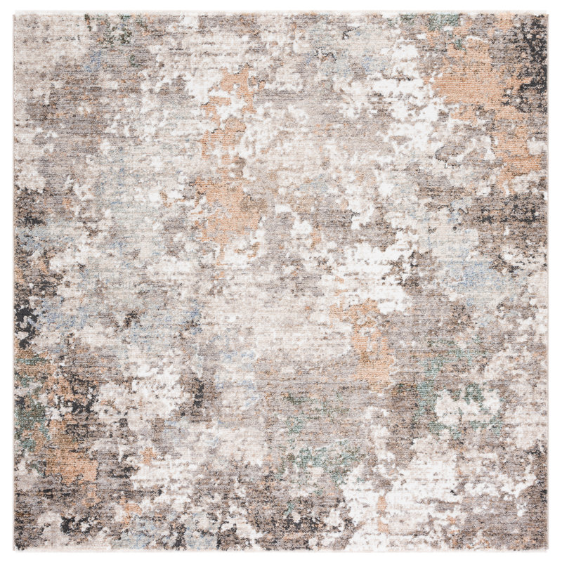 Tapis abstrait Idhika Performance, Carré 5 pi 3 po