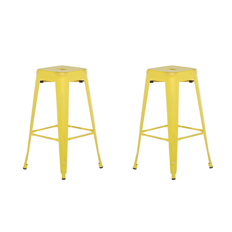 Iowa Park Counter Stool with Metal Frame, Yellow
