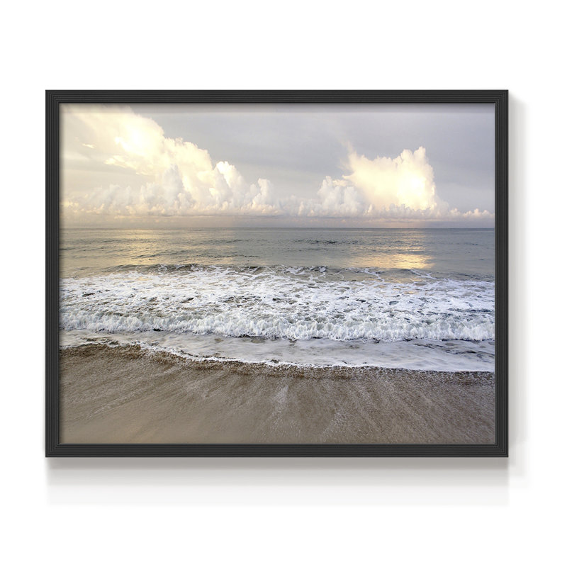 Ebbings Wave - Imprimé encadré - Restickable, H 11 po x l 14 po, Noir, noir, noir, noir
