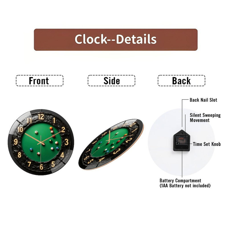 Horloge murale en verre 12 po